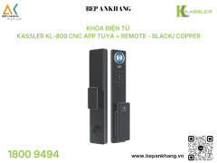 Khóa điện tử Kassler KL-809 CNC App Tuya + Remote - Black/ Copper